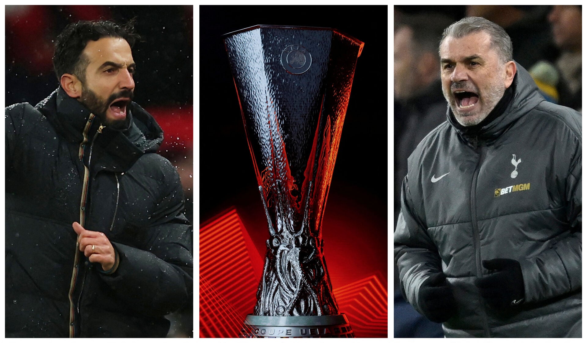 Rúben Amorim og Ange Postecoglou står til at få sparket.