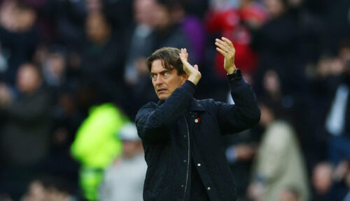 Thomas Frank og Tottenham måtte nøjes med det ene point mod Manchester United i Premier League-regi. Nu er en vild transfer på vej.