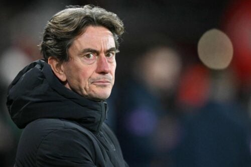 Thomas Frank ligner en færdig mand hos Tottenham.