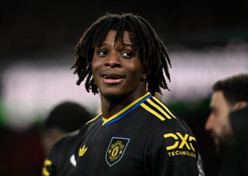 Patrick Dorgu kan blive smidt på porten hos Manchester United.