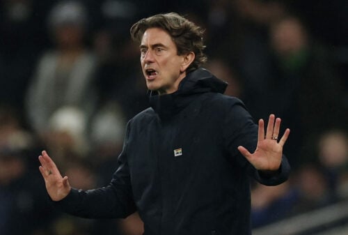 Thomas Frank blev onsdag afskediget hos Tottenham.