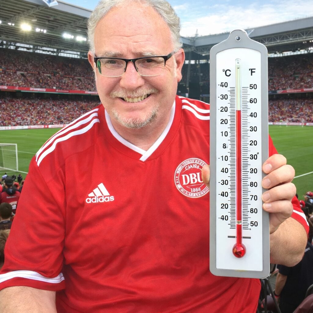 Michael Kjærbøl har taget temperaturen på det danske landshold. Fotoet er kommet til verden med hjælp fra kunstig intelligens.