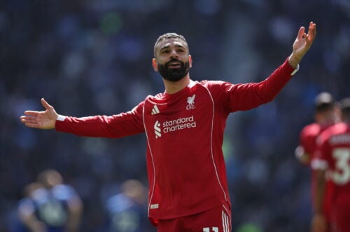 Mohamed Salah spiller sit sidste Merseyside-derby i Liverpool, hvor egypteren netop har skrevet historie med en scoring mod Everton.