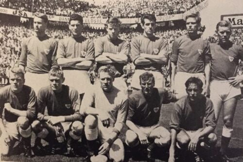 Det danske landshold anno 1958.