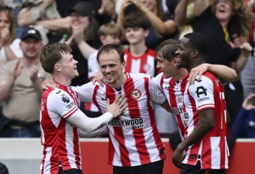Damsgaard kom på tavlen for Brentford.