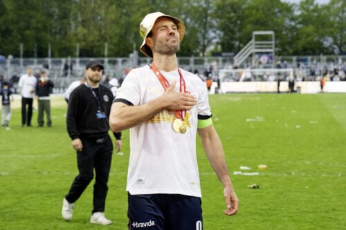 Angriberen Patrick Mortensen kan have spillet sin sidste kamp for AGF, hvor kontrakten udløber lige om lidt.