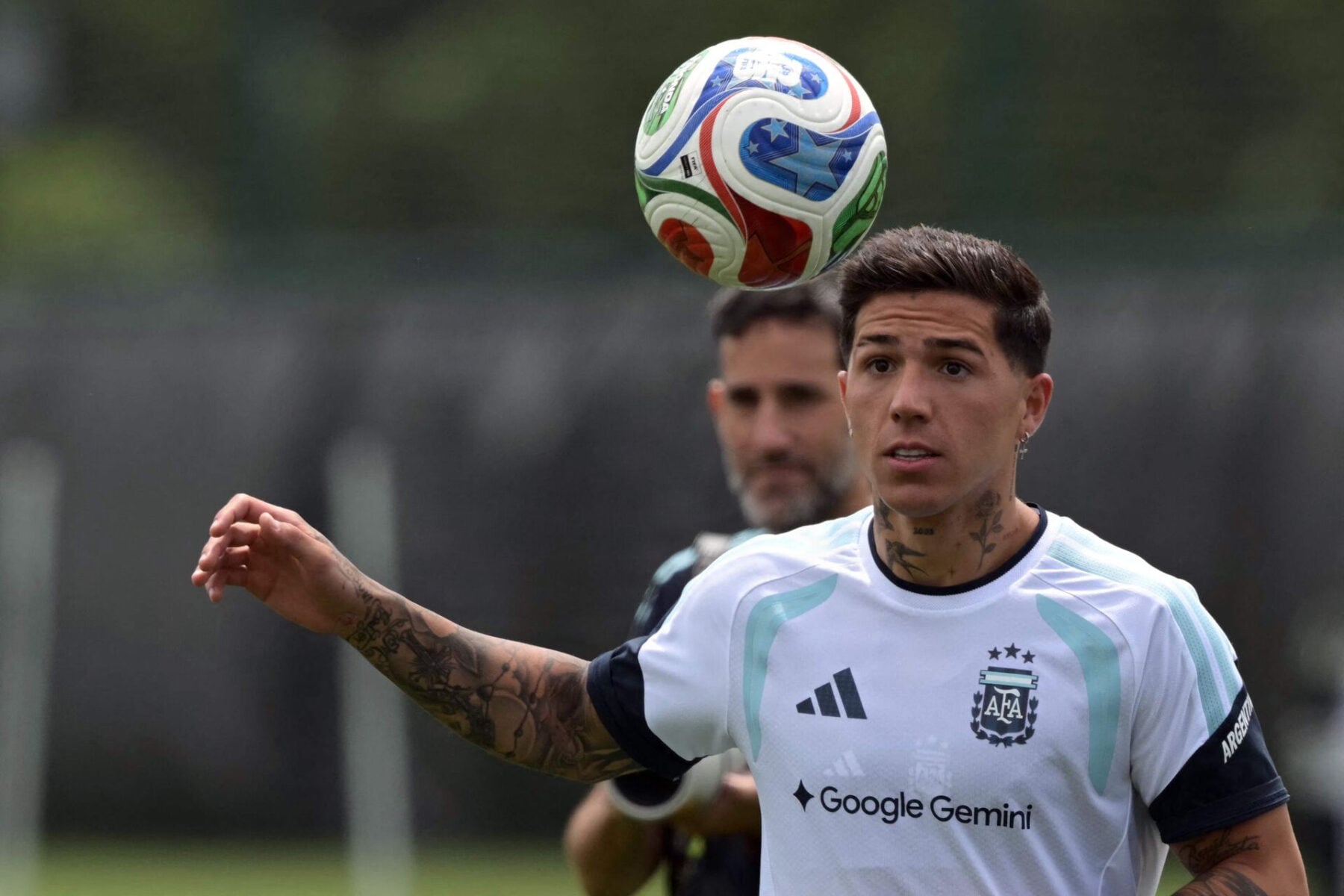 Enzo Fernández til en VM-træning med Argentina.