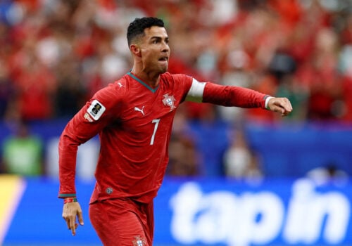 Cristiano Ronaldo på tavlen.
