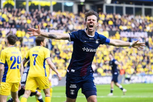 Patrick Mortensen kan juble mod AGF.