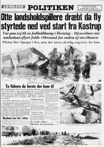Flykatastrofen i 1960 førte til, at otte danske fodboldspillere mistede livet.