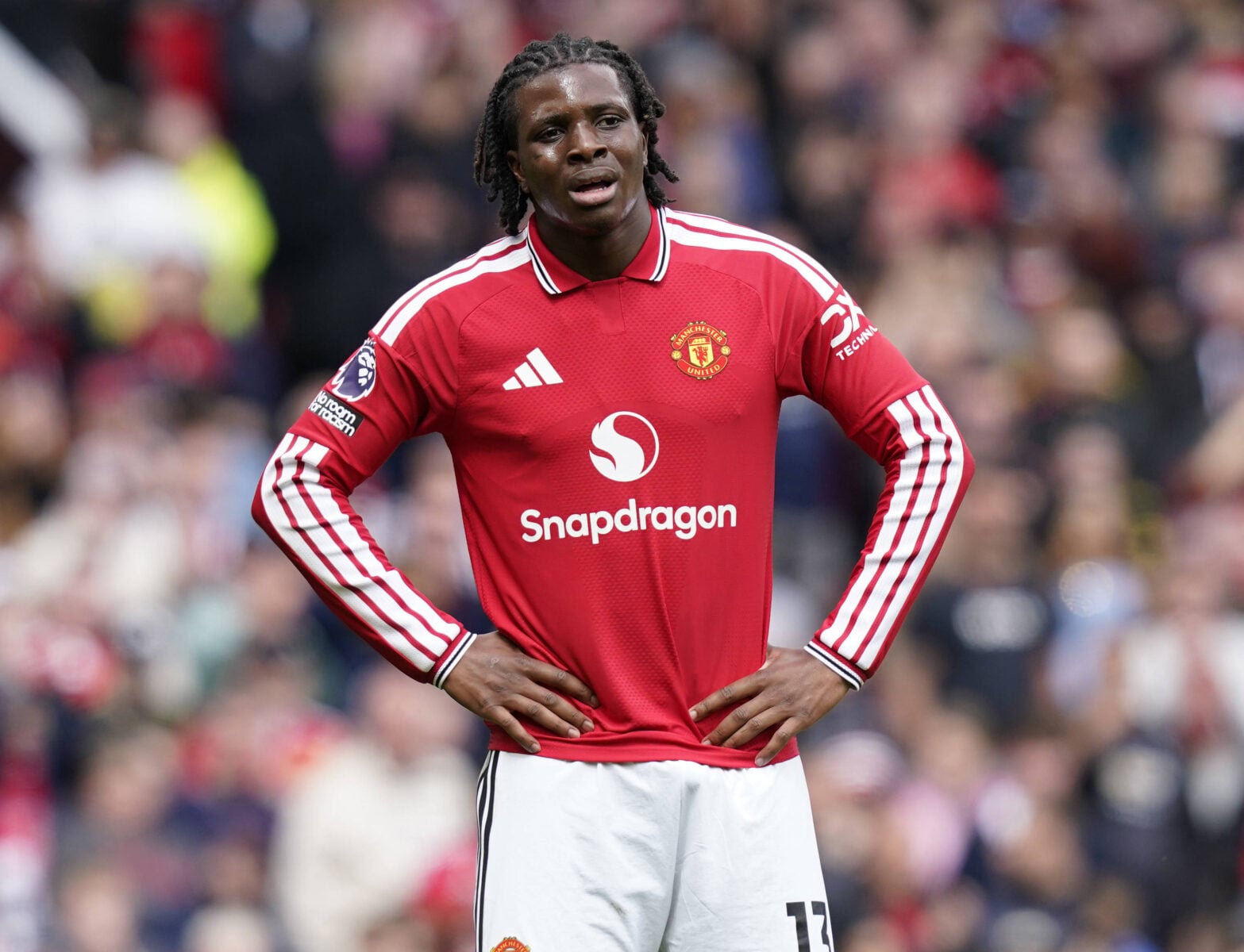 Patrick Dorgu spillede for Manchester United mod PSG.