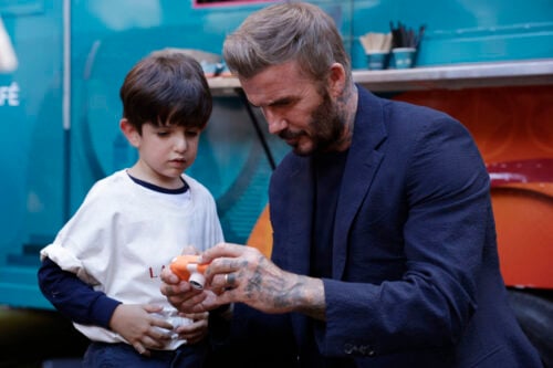 David Beckham måtte lige vende om.