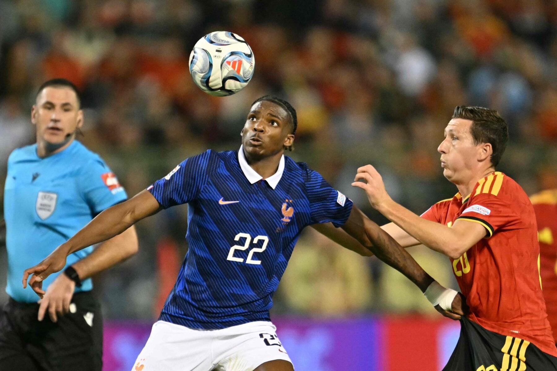Liverpool-spilleren Jérémy Jacquet i sin debut for det franske landshold.
